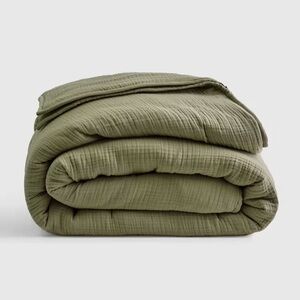 NWT QUINCE Organic Airy Gauze Dream Quilt Twin Olive 0226